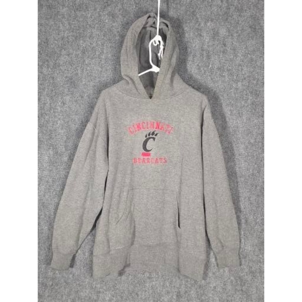 Vintage Crable Sportswear Cincinnati Bearcats Hoodie Mens Large Gray Embroidered
